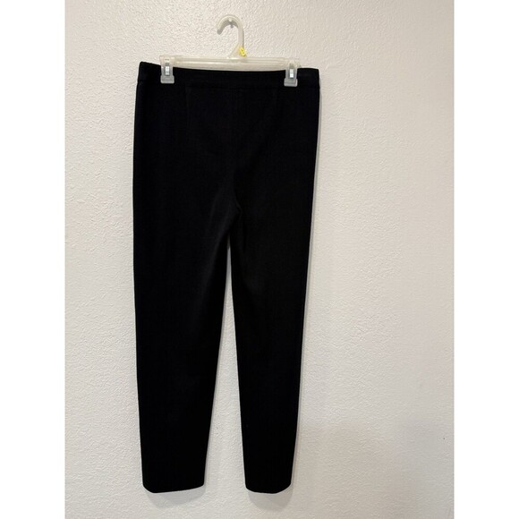 Exclusively Misook Pants Womens Black Acrylic Straight Leg Pull On Sz PS - Picture 2 of 4